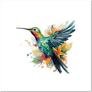 Watercolor Hummingbird Posters and Art